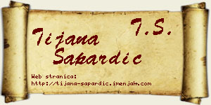 Tijana Sapardić vizit kartica
